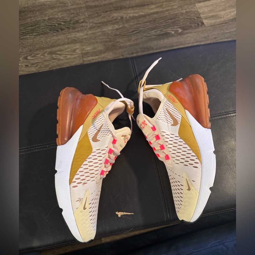 Nike Air Max 270 Pink and Gold Sneakers - Picture 8 of 15